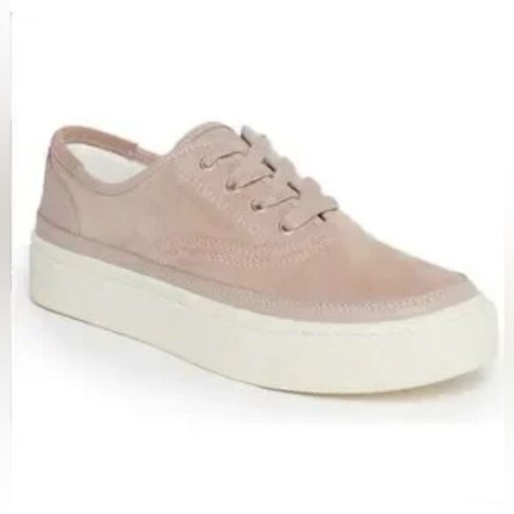 ALL SAINTS Trish suede platform sneaker in Dirty Pink. US 8/39 - Picture 1 of 13